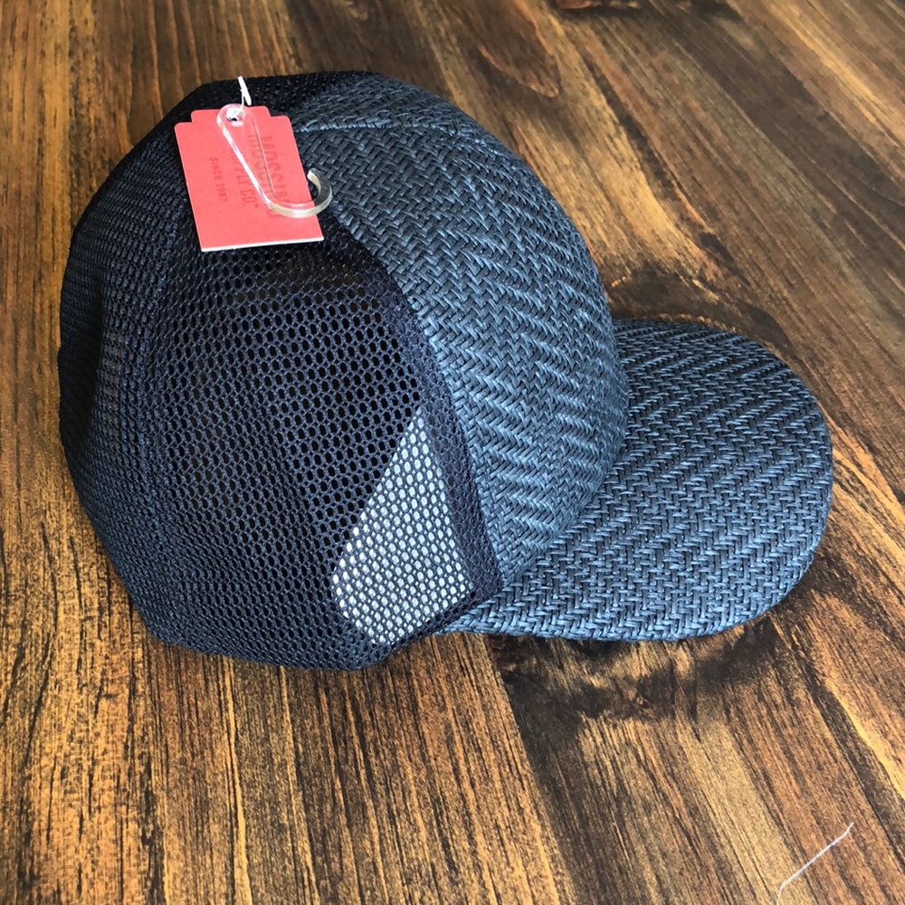 NWT Baseball Cap Straw, Adjustable in Black - Picture 4 of 6